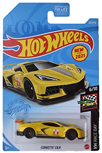 Hot Wheels Corvette C8 R 1:64 amarillo miniatura 1