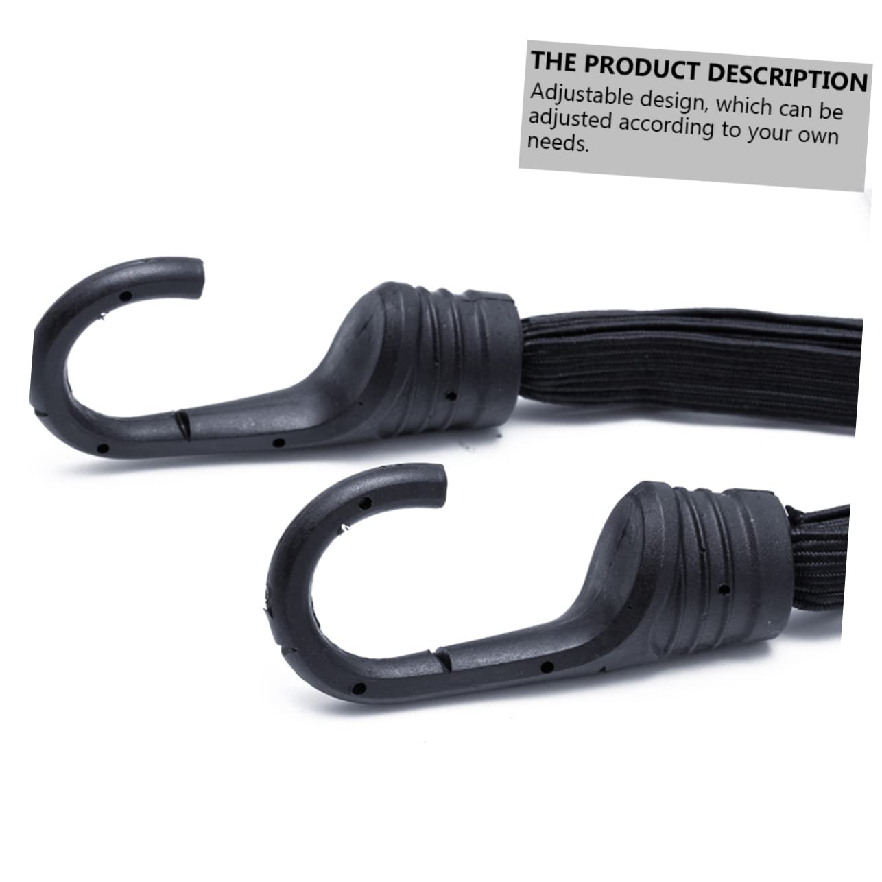 GOOHOCHY Motorcycle Elastic Rope Strap Hook 3Pcs Fixed Elastic Rope for Bike Luggage Adjustable Elastic Rope Straps Black 60cm