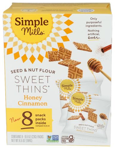 Simple Mills Cookies Sweet Thins Honey Cinnamon 6.5 oz (Pack of 4)