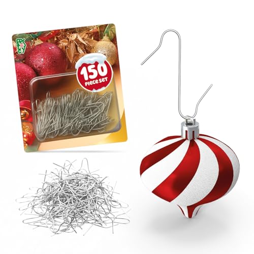Festicy Silberne Weihnachtskugel Aufhänger I 150 Haken für...