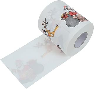 Hemoton Rolo De Rolo De Papel Higiênico De Natal Rolo De Papel Higiênico De Natal Rolo De Papel Higiênico De Natal Papel Impresso De Natal Rolo De Papel Mesa De Papel