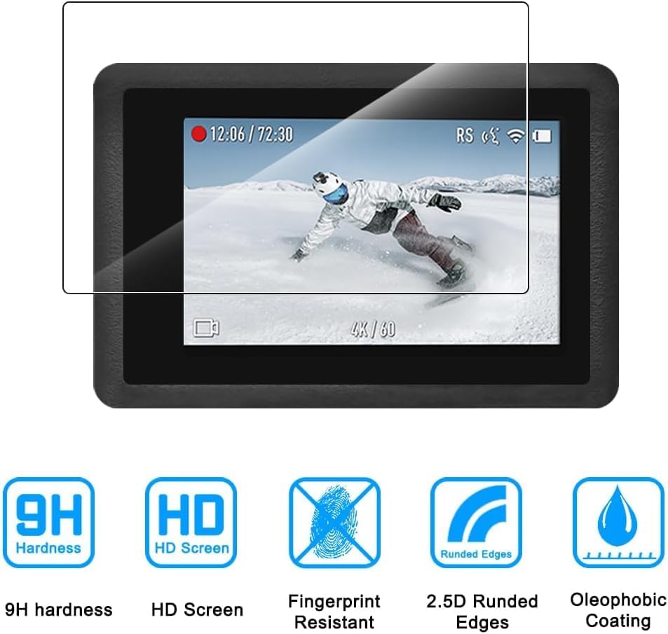Image of M.G.R.J Tempered Glass Screen Protector for DJI Osmo Action 4 Outdoor Camera (Released 2023)【 2 Sets (2 Front + 2 Back + 2 Lens) 】