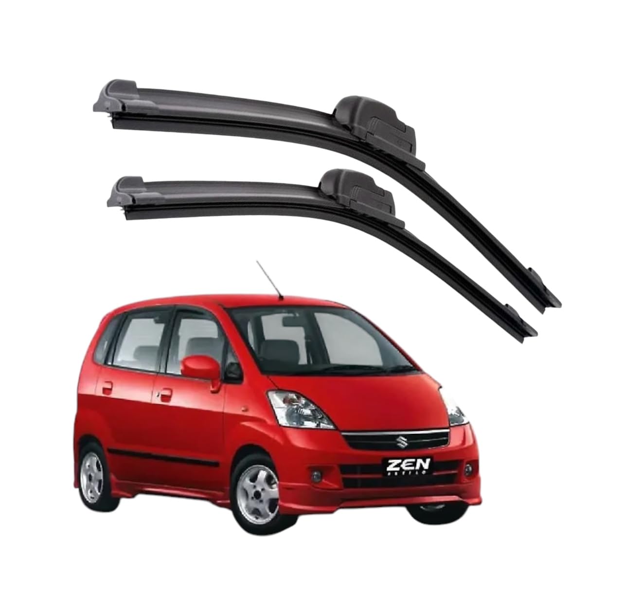 Car Windshield Wiper Blades Suitable With Maruti Zen Estilo - Set of 2Pc (D-21, P-12)-image-17