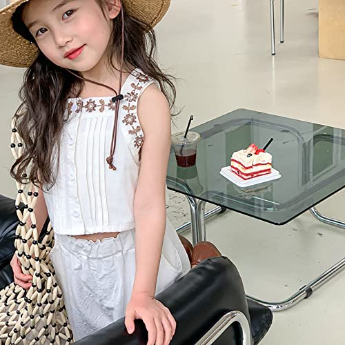 Summer Toddler Girl Cotton Sleeveless Solid Color Print Dress Soft And Comfy Daily Wear Outfits Toddler Girl Skirt Set4