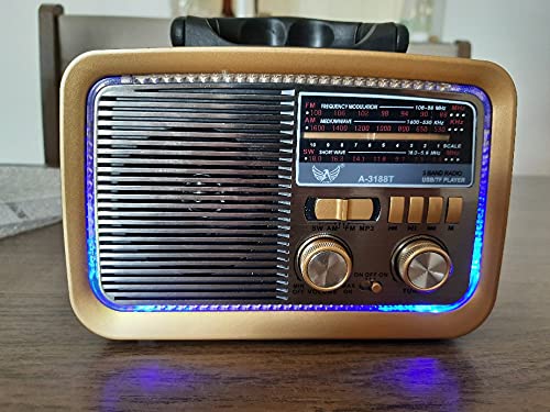 Caixa Som Antiga Radio Portátil Retro Am Fm Sd Usb Bluetooth A 3188 COM LANTERNA - Imagem 5