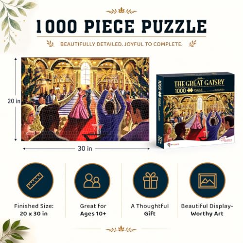 Image of 1000 Piece Puzzle | Puzzles for Adults & Kids | Stress Relief Puzzle Games for Focus and Memory, Gifts for Teenagers (The Great Gatsby)