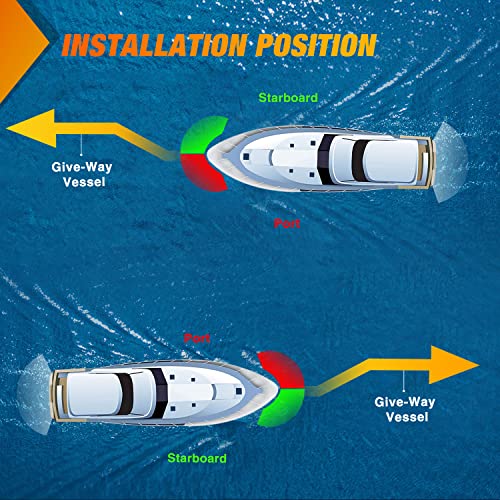 Image of Nilight Marine Boat Navigation Light 24LED Red Green LED Port Starboard Signals Bow Lights 12V Waterproof for Skeeter Yacht Pontoon Speedboat Sailboats Fishing Boats