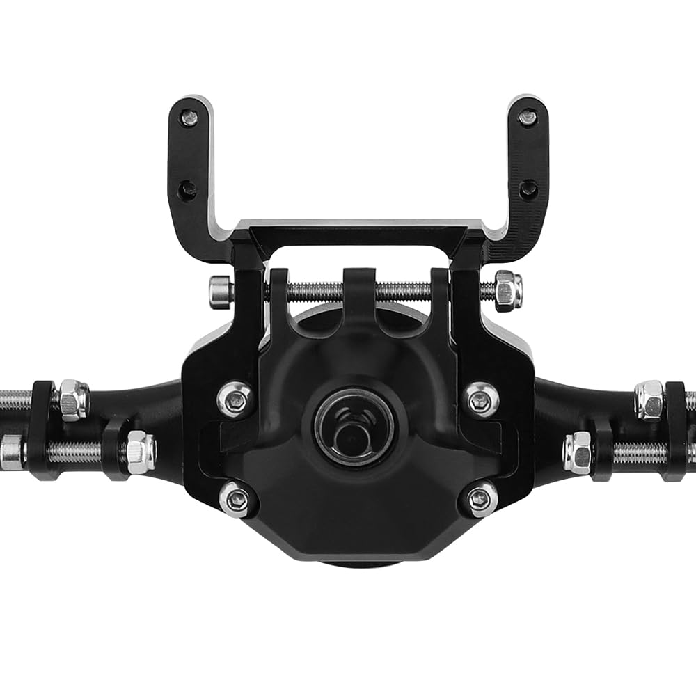 Alu-Achsset Für 1/10 Axial SCX10 & SCX10 II 90046/90047 – CNC-gefertigt, Schwarz, Gehärtete Zahnräder
