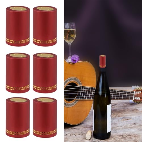 Tapas termorretráctiles rojas de 32mm para botellas de vino, pack de 200 cápsulas de cierre 8