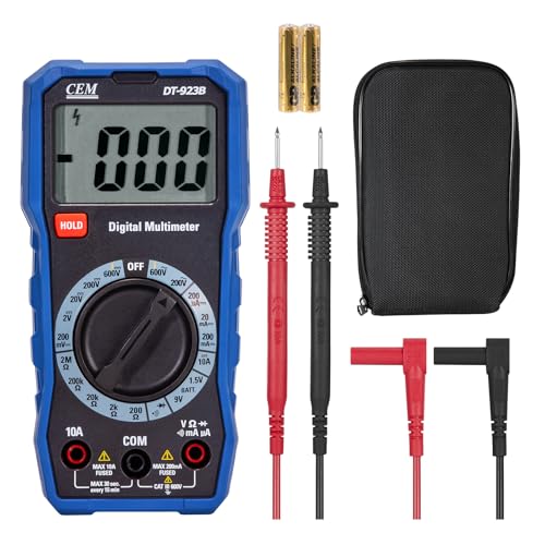 Image of CEM DT-923B 2000 Counts Compact Digital Multimeter, Diode Check, Continuity Test
