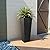 JUMMICO Set of 2 Resin Rattan Tall Planters Outdoor, Large Tapered Planters with Drainage Holes&Inner Trays, Flower Pots for Garden, Patio, Porch, Backyard (Black, 32'')