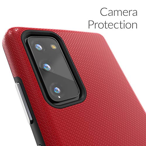 Image of Crave for Samsung Galaxy S20 FE Case, Shockproof Protection Dual Layer Case for Samsung Galaxy S20 FE 5G (6.5 inch) - Red