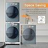 NIUXX universale di impilaggio e base mobile per asciugatrice e lavatrice, regolabile nelle dimensioni con corda a cricchetto e cestelli estraibili per lavatrici e asciugatrici per risparmiare spazio