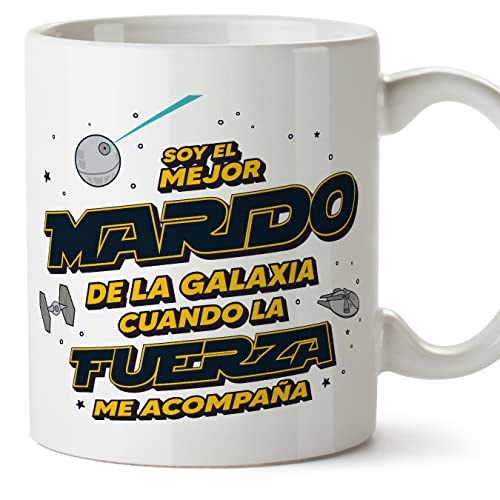 MUGFFINS Tazas para MARIDO/ESPOSO - En Español - Mejor Familia Galaxia cuando Fuerza Acompaña - 11 oz / 330 ml - Regalo original y divertido