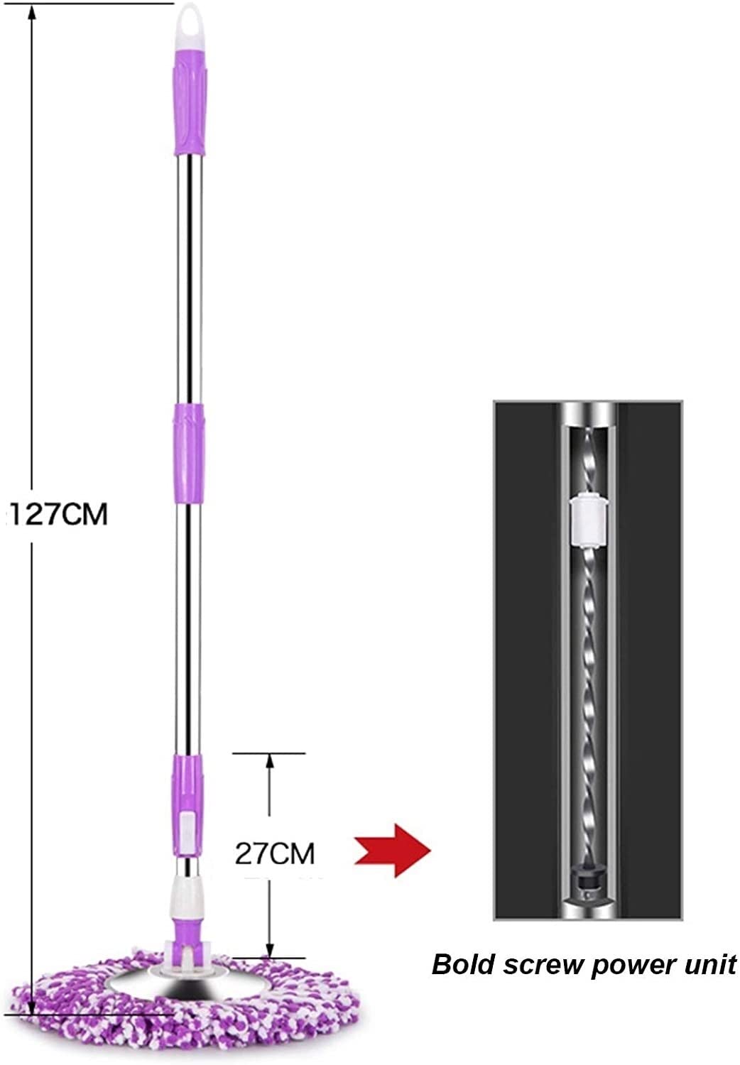Trapeador húmedo y seco, 360 grados giratorio, ajustable, triangular, con cabezales giratorios, 2 cabezales de fregona para una limpieza eficiente del suelo