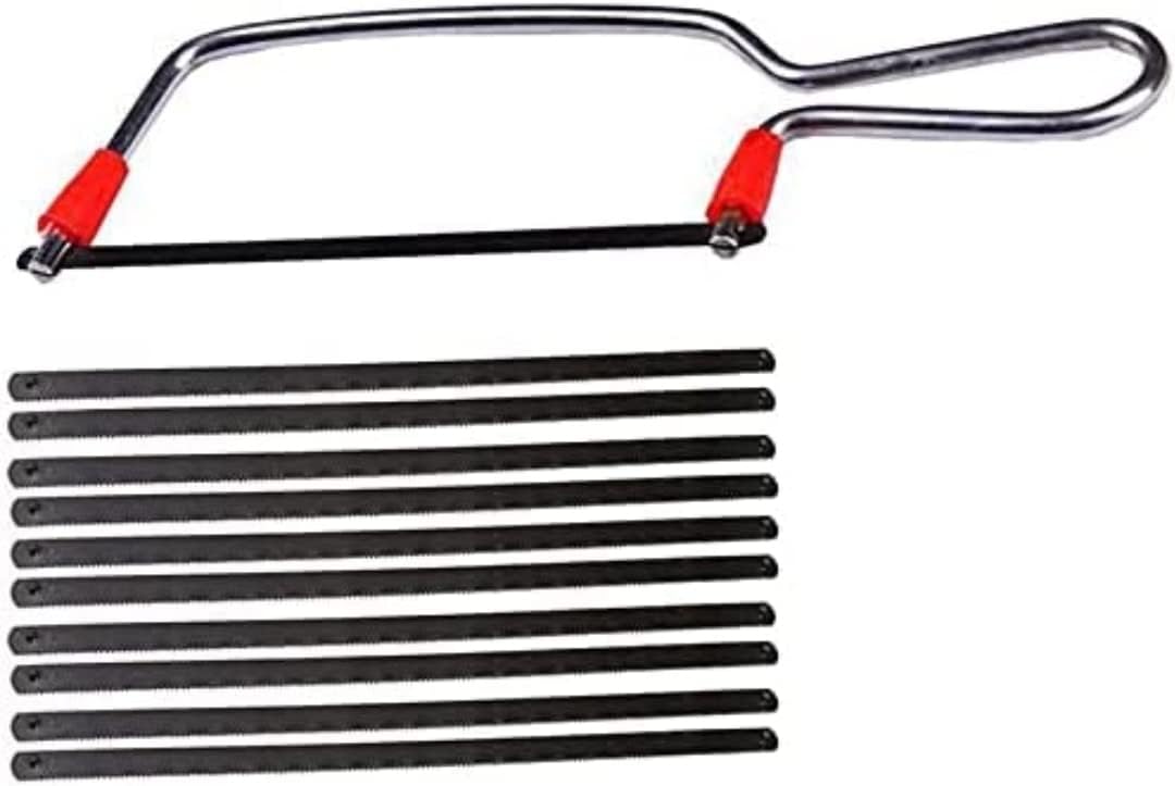 PERFECT TECH 6 Inch Steel Junior Saw Mini Hacksaw Frame with 10 Crown Spare Blades For Multipurpose Use(Black)