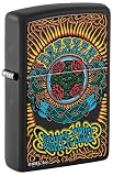 Zippo Accendino antivento Santa Cruz, nero opaco, immagine a colori, ricaricabile, riutilizzabile, design antivento, confezione regalo, made in USA