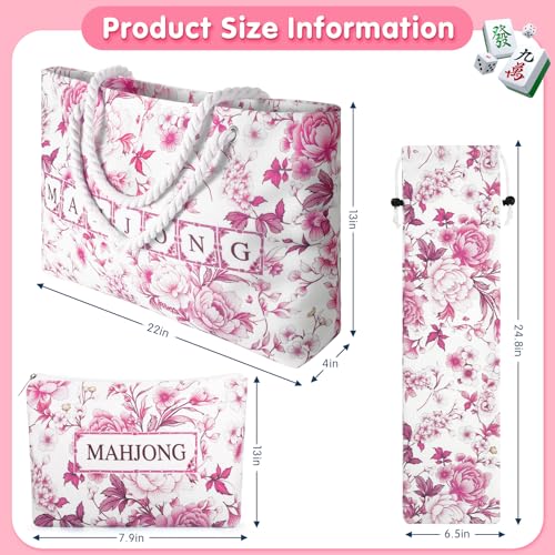 Bolsa para fichas de Mahjong, set 3 en 1 miniatura 3