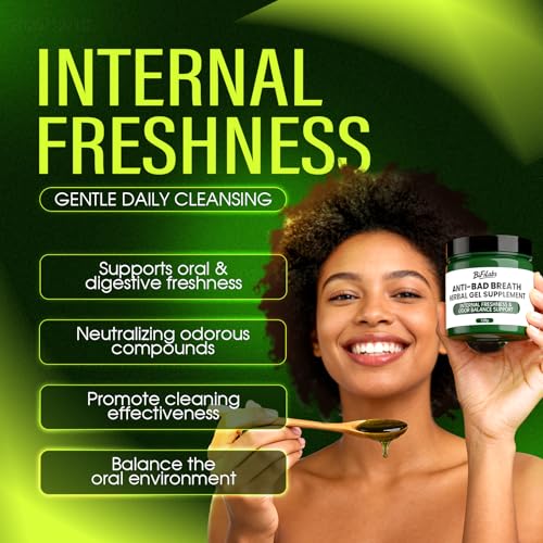 Image of Anti-Bad Breath Herbal Gel - Plant-Based Body Deodorizing Supplement Parsley & Mint - Internal Odor Support Formula, Smooth Daily Herbal Gel, 120g (3)