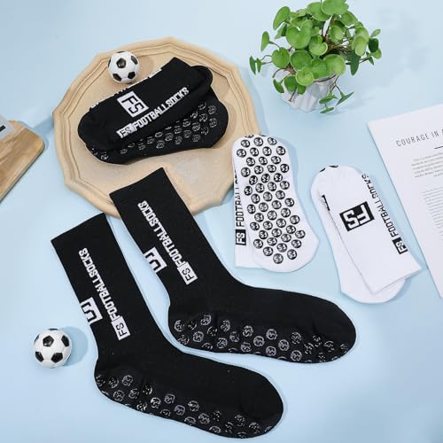 Image of DragonflyDreams Non Slip Sport Soccer Socks Anti Slip Football Baseball Unisex Athletic Socks with Grip Pads