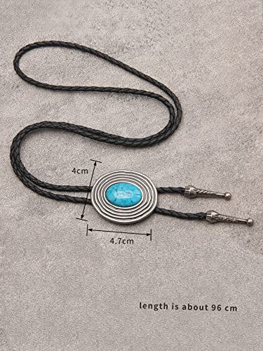 Image of GelConnie Native American Bolo Tie Rodeo Cowboy Leather Necktie Western Necklace Costume Accessories for Men,Women