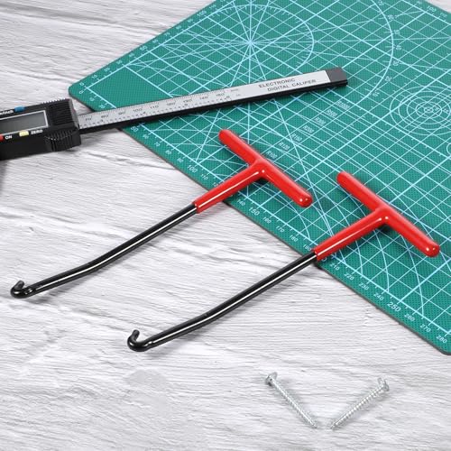 Image of Exhaust Spring Puller Tool Motorcycle Exhaust Spring Hooks, 2 Pcs Exhaust Spring Tool, T Handle Snowmobile Spring Puller Removal Tool, Pipe Spring Puller for Motorcycle Dirt Bike(Red)