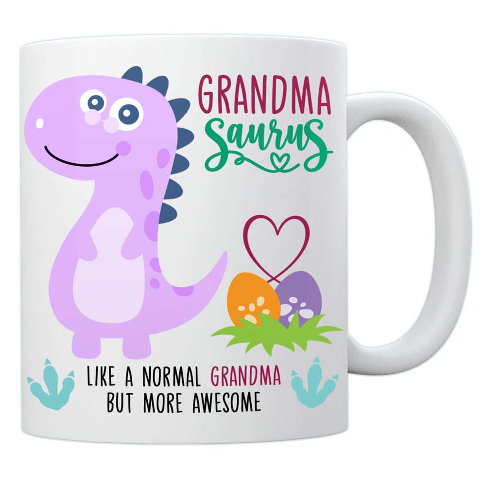EnvyFone Grandmasaurus Mug/Cup - Gift for Grandma - Cute Dinosaur Novelty Tea Coffee Ceramic Cup