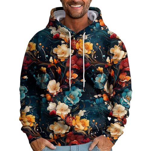 Men's Long Sleeve Comfortable Dressy Sweatshirt Casual Print Fashion Warm Hoodie Winter Dressy Sweater