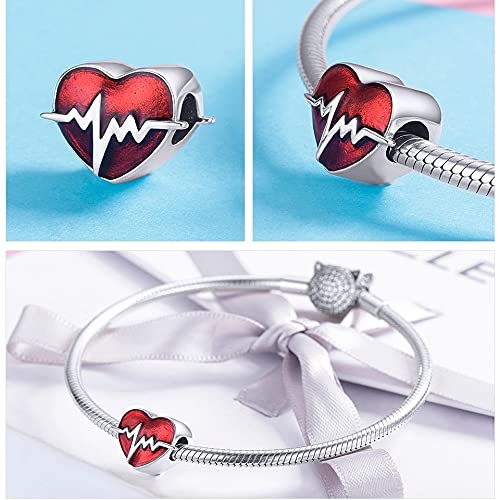 Accesorio dije corazón plata para collar DIY 6