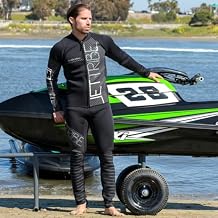 Jettribe Mens 2-Piece Wetsuit Set Premium Neoprene Jacket & Pants Surfing, Diving, Jet Ski, Watersports Black
