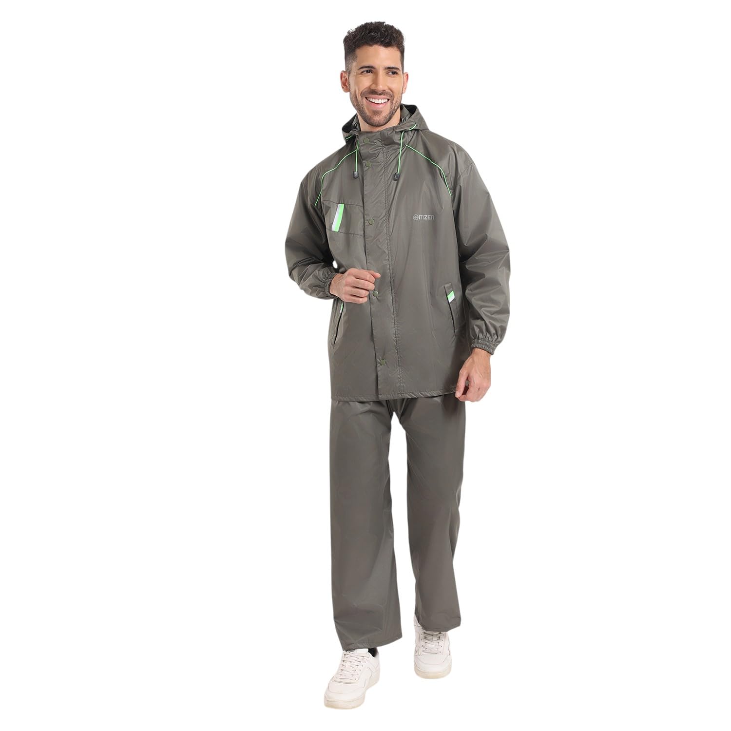 citizen Hooded Raincoat for Men Women Waterproof for Bike Riders Dobby Fabric Lightweight Stylish Sealed Hood, Large Pockets, Heavy-Duty Zippers Rainwear with Carry Pouch-CR020-picture-13