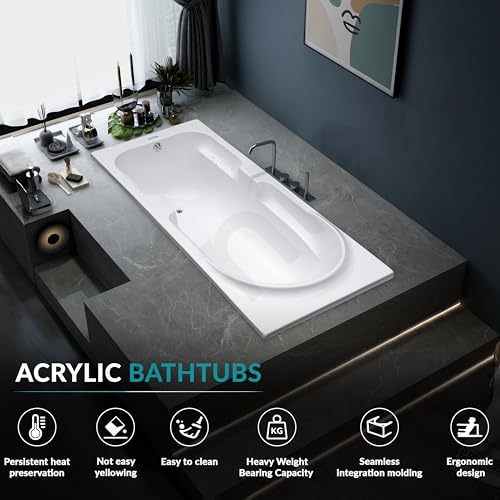 Image of Plantex Bathtub For Bathroom /Bath tub for Adults /Deep Soaker Bathtub with Overflow and Waste Coupling Accessories (White - 1670 mm)
