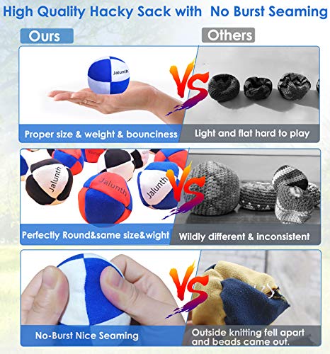 image for Jalunth Hacky Sack Footbag Balls Juggling Balls for Beginners & Profes