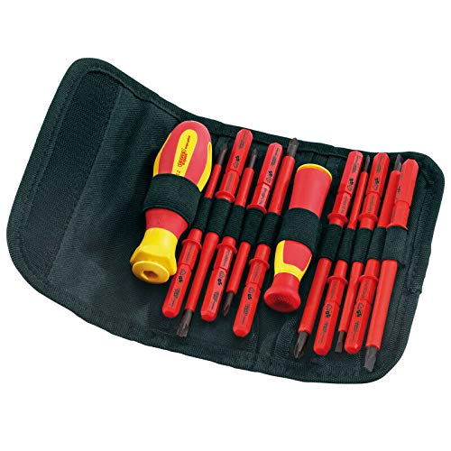 Draper 55101 12 PCE VDE Insulated Interchangeable Blade Screwdriver Set PZ/PH/SL