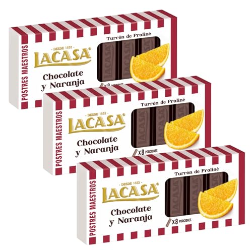 Lacasa 3x Turrón de Chocolate y Naranja 225 G