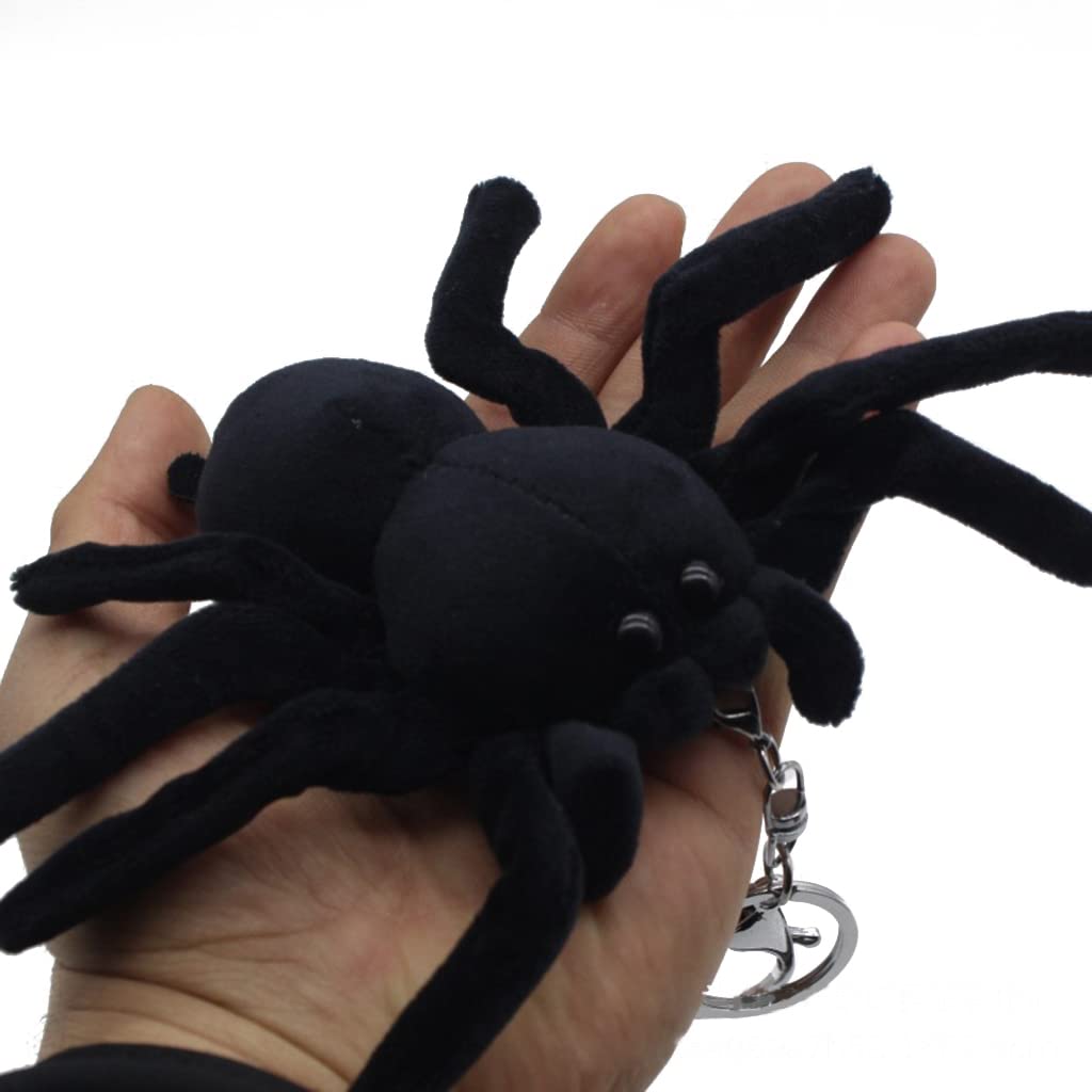 Luckgoni Women's As Pictures Shown Flannel Spider Keychain Stuffed Animal For Doll Ornaments Funny Pendant Car Handbag Keyring Fittings For And Men