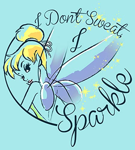 Disney womens Tinker Bell Sparkle Magic Slim Fit, Scoop Hem Racerback Tank T Shirt, Cancun, Medium US2