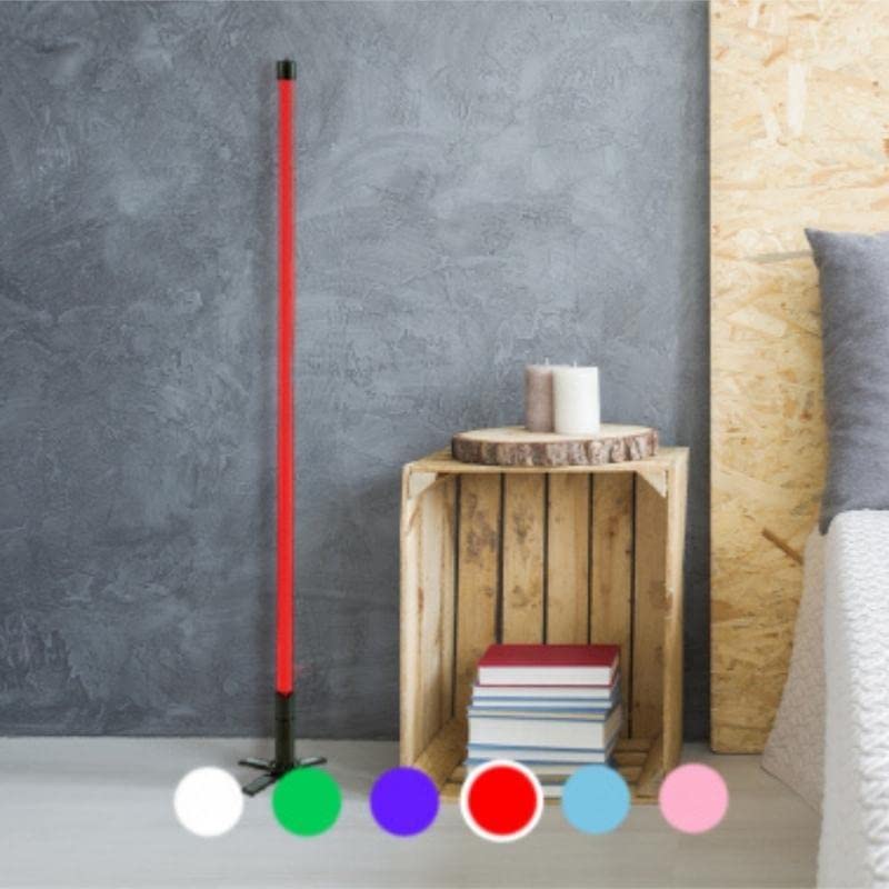 Silamp Lampe Tube Néon sur Pied Rouge 134cm