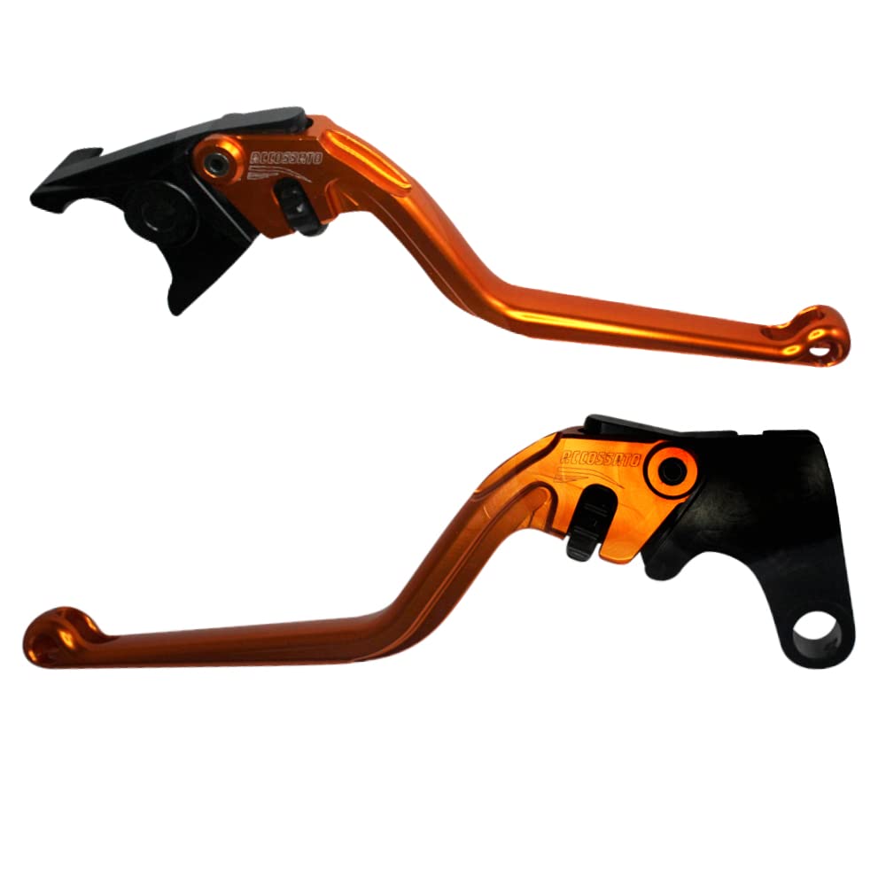 Palancas Accossato Yamaha YZF R1 de aluminio anodizado naranja y alta resistencia