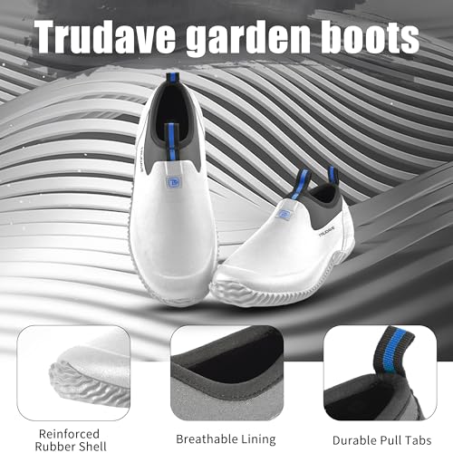 Image of Trudave Garden Shoes for Men & Women, Waterproof Rubber Shoes with 4.5mm Neoprene, Womens Rain Boots for Gardening,Size 6-13