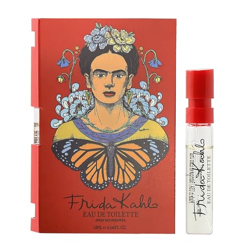 Frida Kahlo Red Eau de Toilette Vial for Women, 0.06 fl oz | Floral Perfume with Grapefruit, Lily of the Valley, Rose & Cedarwood | Travel-Friendly Artistic Fragrance for Everyday Wear