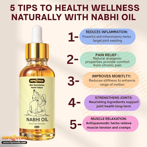 Image of Joint & Nerve Pain Relief Nabhi Oil | Sanjeevani for Body & Nerve Relief | Ayurvedic Multi Benefit Belly Button Oil for Daily Wellness & Relaxation | नाभि तेल | Pack of 2 x 30ml=60ml