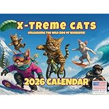 エクストリームスポーツキャッツカレンダー2026マンスリー。