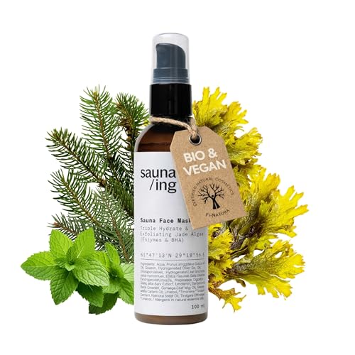 sauna/ing Maseczka nawilżająca do sauny – aktywowana termicznie maska na twarz do sauny – intensywna pielęgnacja z Triple Moisture Complex – wegańska, nie zawiera silikonu – akcesoria do sauny
