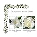 6 Feet Artificial Rose and Lily Garland, Artificial Silk Rose Lily Flower Ivy Vine Leaf Hanging Garland Wreath Garland for Home Wedding Wall Decor Lily (White)