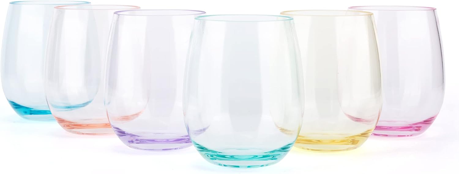 KX-WARE Unbreakable 18-ounce Acrylic Stemless Wine Glasses, set of 12 Clear