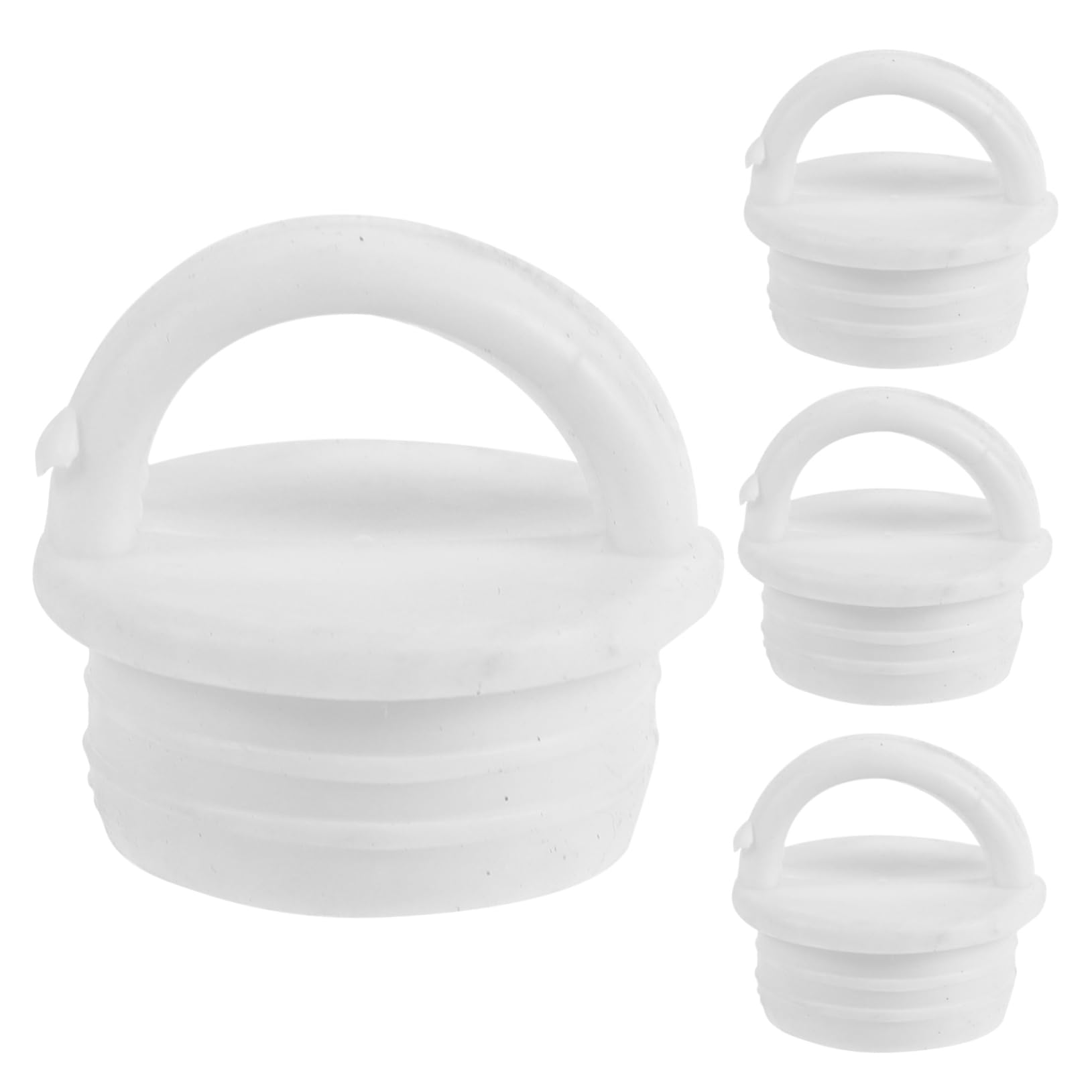 CLISPEED 4pcs Mop Bucket Stopper Small Outlet Stopper Small Stoppers Drain Outlet Stopper Mop Drain Basket Stopper Water Stopper Plug Rubber Stopper White Socket Leakproof to Rotate