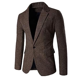 Surfiiy Tweed Blazer voor heren, casual, solide, slim fit, elegante herenjas, business, klassiek, werkkleding…