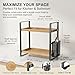 LEMIKKLE 2-Tier Coffee Bar Organizer With Basket,Wooden Shelf for Coffee Bar Accessories,Spice Rack Organizer for Countertop-Brown