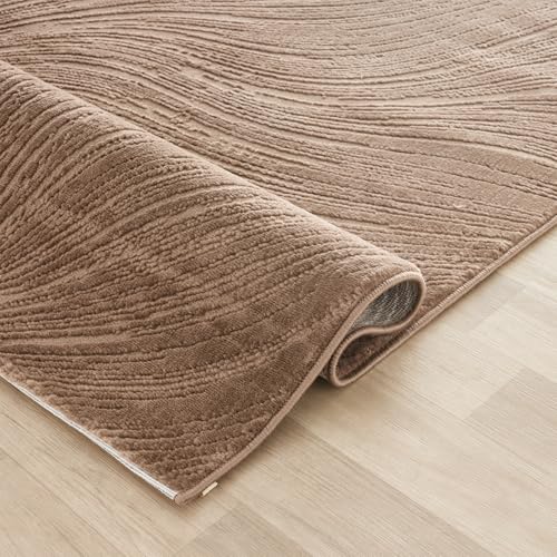 Alfombra moca suave de pelo corto VIMODA con efecto 3D bohemio 4